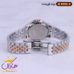 ساعت اورینت فلزی ست نقره ای رزگلد کد 9366 نمای قفل