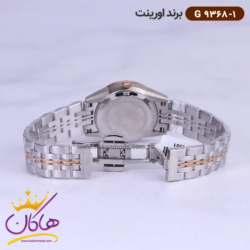 ساعت اورینت ست فلزی صفحه مشکی کد 9368 2 بند ساعت اورینت ست فلزی صفحه مشکی کد 9368 زنانه