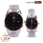 ساعت اورینت ست فلزی صفحه مشکی کد 9368