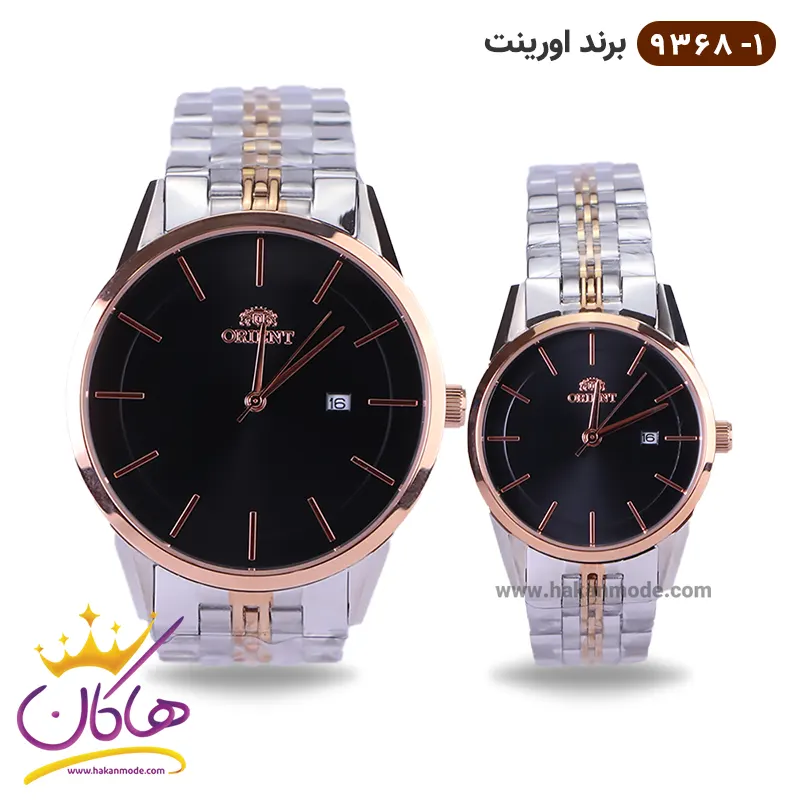 ساعت اورینت ست فلزی صفحه مشکی کد 9368 ساعت اورینت ست فلزی صفحه مشکی کد 9368