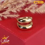 انگشتر استیل زنانه دو لایه طلایی