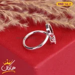 انگشتر استیل زنانه نگین بولگاری نقره ای