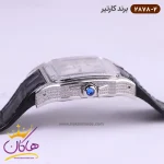 پین کوک ساعت کارتیر مردانه بند چرم مشکی قاب فول نگین 2878/2