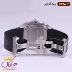نمای بسته ساعت کارتیر مردانه بند چرم مشکی قاب فول نگین 2878/2
