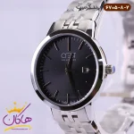 ساعت کرست ست فلزی نقره ای صفحه مشکی مدل 6705/8