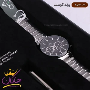 ساعت کرست مردانه صفحه مشکی فول دیت مدل 9021/2