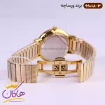 ساعت ورساچه زنانه فلزی طلایی کد 99018/3 نمای باز قفل