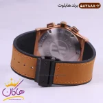 ساعت هابلوت مردانه بند رابر کرنوگراف صفحه اسکلتون قاب مشکی 582888/2 نمای بسته قفل