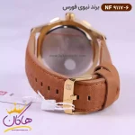 بند ساعت نیوی فورس مردانه بند چرمی صفحه طلایی کد 9117/6