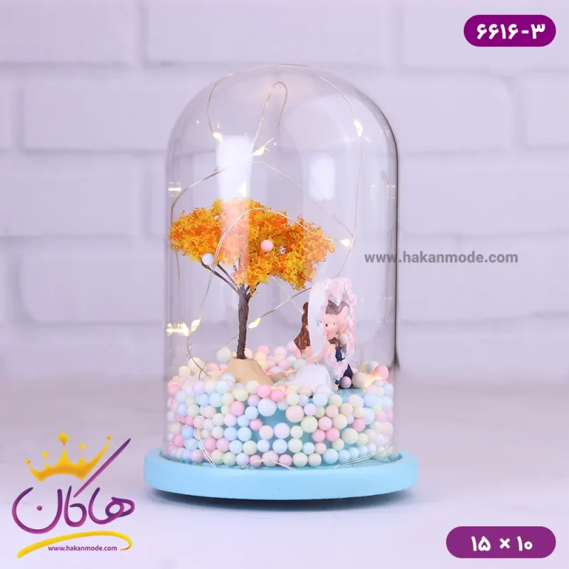 حباب شیشه ای چراغ دار زوج