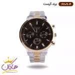 ساعت کرست مردانه فلزی قاب طلایی صفحه مشکی 6709/4