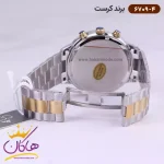قفل ساعت کرست مردانه فلزی قاب طلایی صفحه مشکی 6709/4