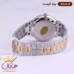 بند ساعت کرست زنانه فلزی قاب طلایی صفحه مشکی 6709/4