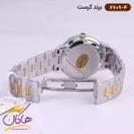 قفل ساعت کرست زنانه فلزی قاب طلایی صفحه مشکی 6709/4