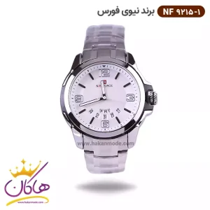 ساعت نیوی فورس مردانه فلزی نقره ای صفحه سفید 9215/1