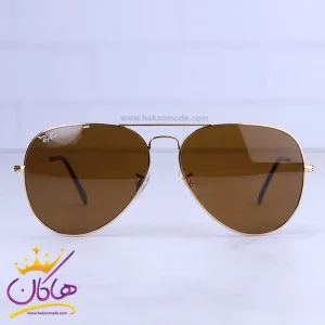 عینک آفتابی ری بن مردانه طلایی شیشه قهوه ای 3026/21