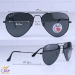 ابعاد عینک آفتابی ری بن مردانه مشکی خلبانی RB 3025/19