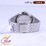 بند ساعت الکسا مردانه فلزی صفحه مشکی 0074/5