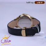 ساعت الکسا مردانه بند چرم صفحه سبز 0096/4 نمای بسته قفل