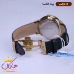 ساعت الکسا مردانه بند چرم صفحه سبز 0096/4 نمای باز قفل