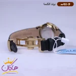 ساعت الکسا زنانه بند چرم صفحه سبز 0097/4 نمای باز قفل