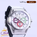 صفحه ساعت الکسا مردانه بند چرم سفید کرنوگراف 3003/1