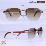 ابعاد عینک آفتابی مردانه کارتیر دسته چوبی 0042/2