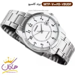 صفحه ساعت کاسیو مردانه فلزی نقره ای MTP-V004D-7BUDF