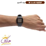 ساعت کاسیو مردانه رابر مشکی دیجیتالی W-800HG-9AVDF نمای روی دست