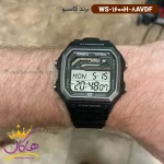 ساعت کاسیو مردانه رابر مشکی دیجیتالی WS-1600H-8AVDF نمای روی دست