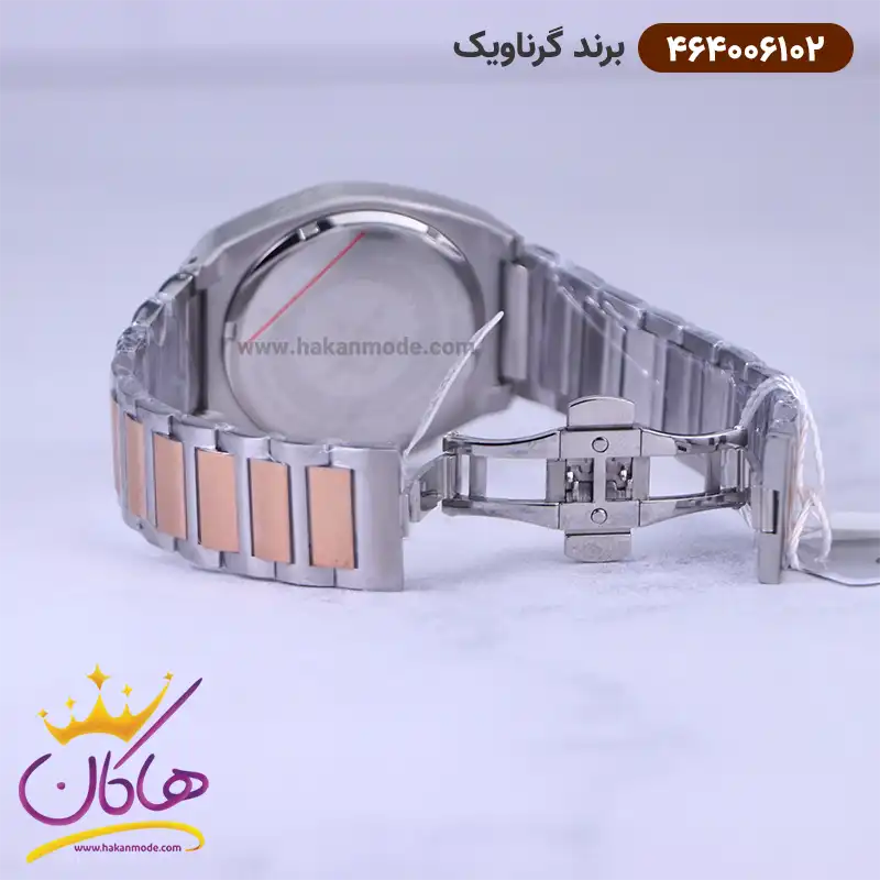 قفل ساعت گرناویک مردانه فلزی نقره ای رزگلد کرنوگراف 464006102
