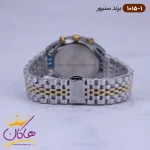 بند ساعت سنیور زنانه فلزی قاب طلایی صفحه سفید کرنوگراف 1015