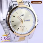 صفحه ساعت کیو اند کیو مردانه فلزی صفحه طلایی A05A-001PY