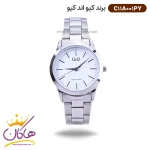 ساعت کیو اند کیو زنانه فلزی صفحه سفید C11A-001PY