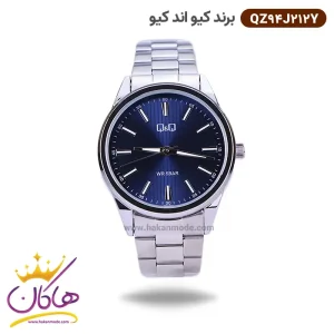 ساعت کیو اند کیو مردانه فلزی صفحه آبی QZ94J212Y