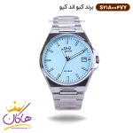 ساعت کیو اند کیو مردانه فلزی صفحه فیروزه ای S21A-004VY