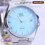 صفحه ساعت کیو اند کیو مردانه فلزی صفحه فیروزه ای S21A-004VY