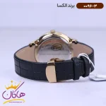 ساعت الکسا مردانه بند چرم مشکی 0096/3 نمای بسته قفل
