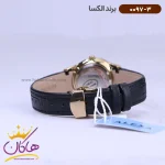 ساعت الکسا زنانه بند چرم مشکی 0097/3 نمای بسته قفل