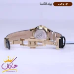 ساعت الکسا زنانه بند چرم مشکی 0097/3 نمای باز قفل