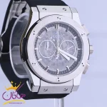 نمای نزدیک ساعت مچی هابلوت مردانه صفحه اسکلتون کرنوگراف مشکی 888/145