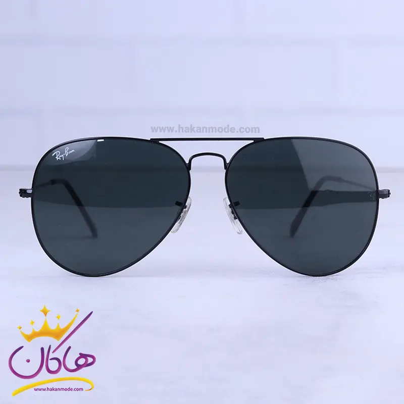 عینک آفتابی ری بن مردانه فریم خلبانی مشکی 3026/2 عینک آفتابی ری بن مردانه فریم خلبانی مشکی 3026/2