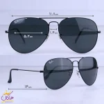 ابعاد عینک آفتابی ری بن مردانه فریم خلبانی مشکی 3026/2
