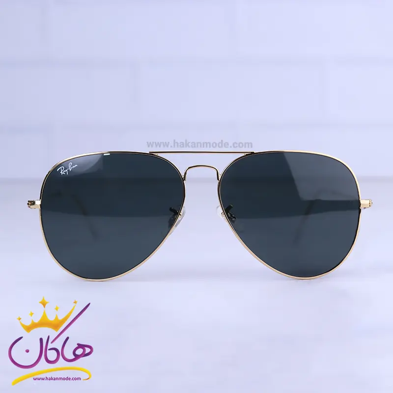 عینک آفتابی ری بن مردانه فریم طلایی خلبانی 3026/3