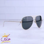 عدسی عینک آفتابی ری بن مردانه فریم طلایی خلبانی 3026/3