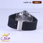 ساعت هابلوت مردانه بند رابر مشکی 777/1 نمای بسته قفل