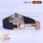 ساعت هابلوت مردانه بند رابر مشکی 777/5 نمای باز قفل