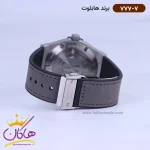 ساعت هابلوت مردانه بند جیر طوسی 777/7 نمای بسته قفل