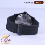 ساعت هابلوت مردانه بند رابر قاب رزگلد 777/8 نمای بسته قفل