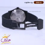 ساعت هابلوت مردانه بند رابر قاب رزگلد 777/8 نمای باز قفل